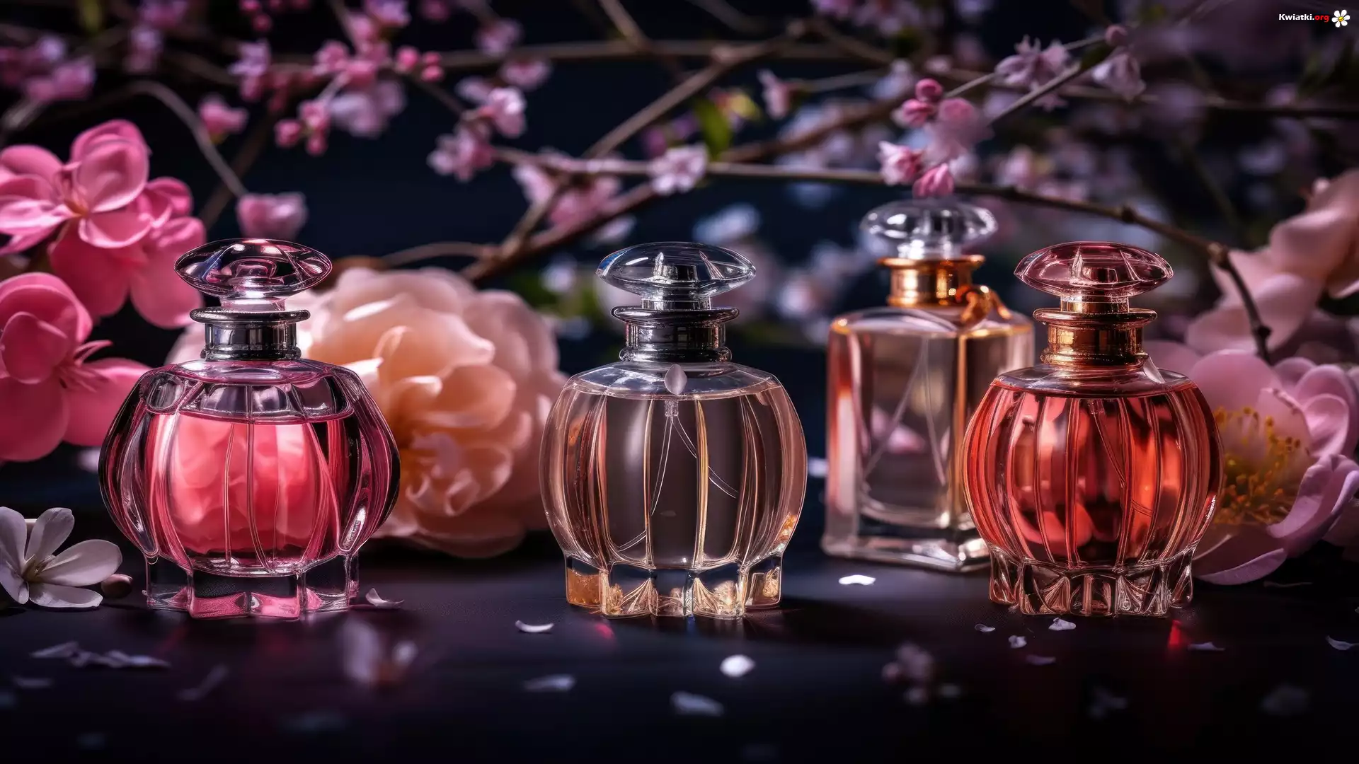 Flakon, Perfumy, Kwiaty, Kompozycja