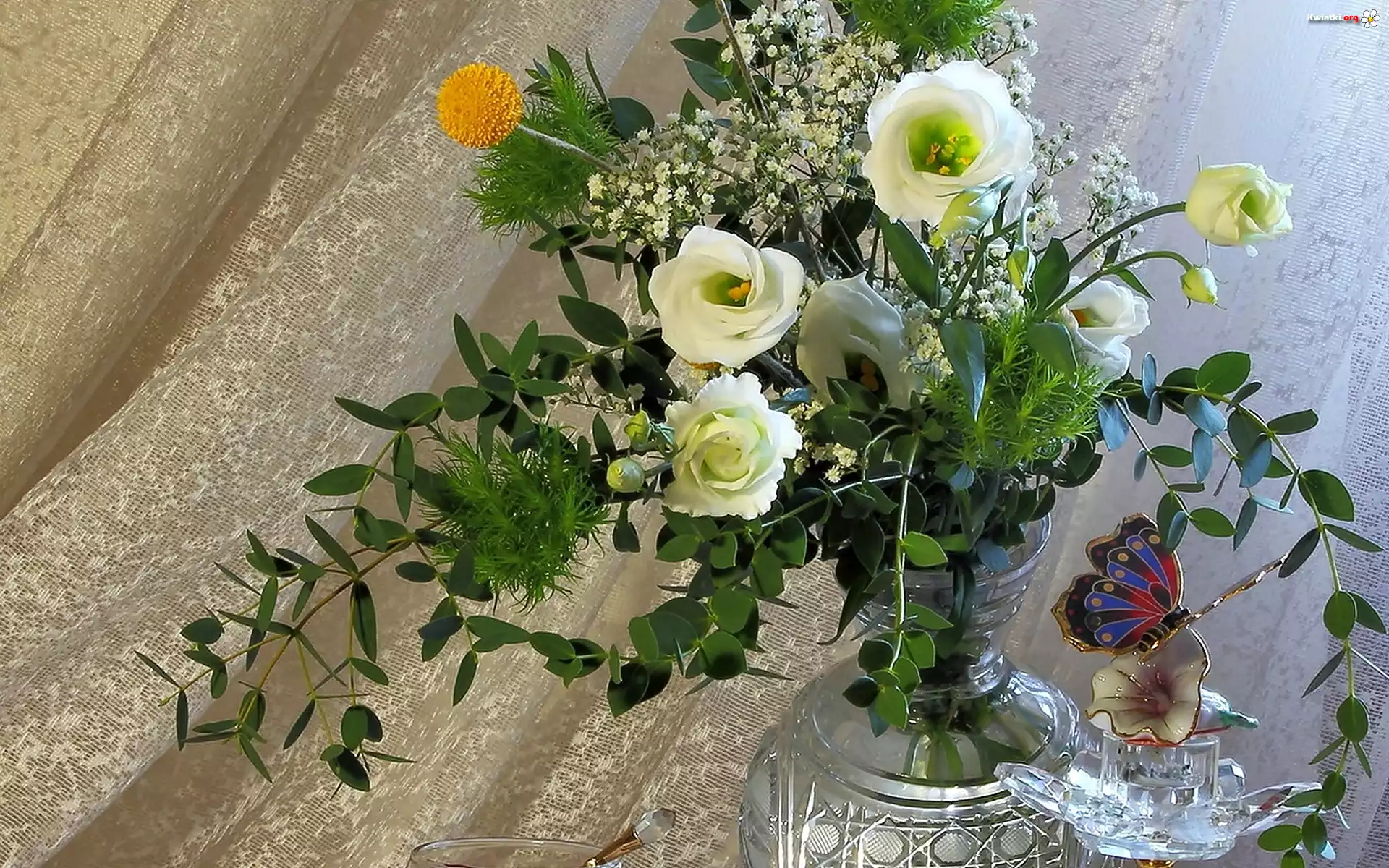 Kompozycja, Bukiet, Kwiatów, Eustoma