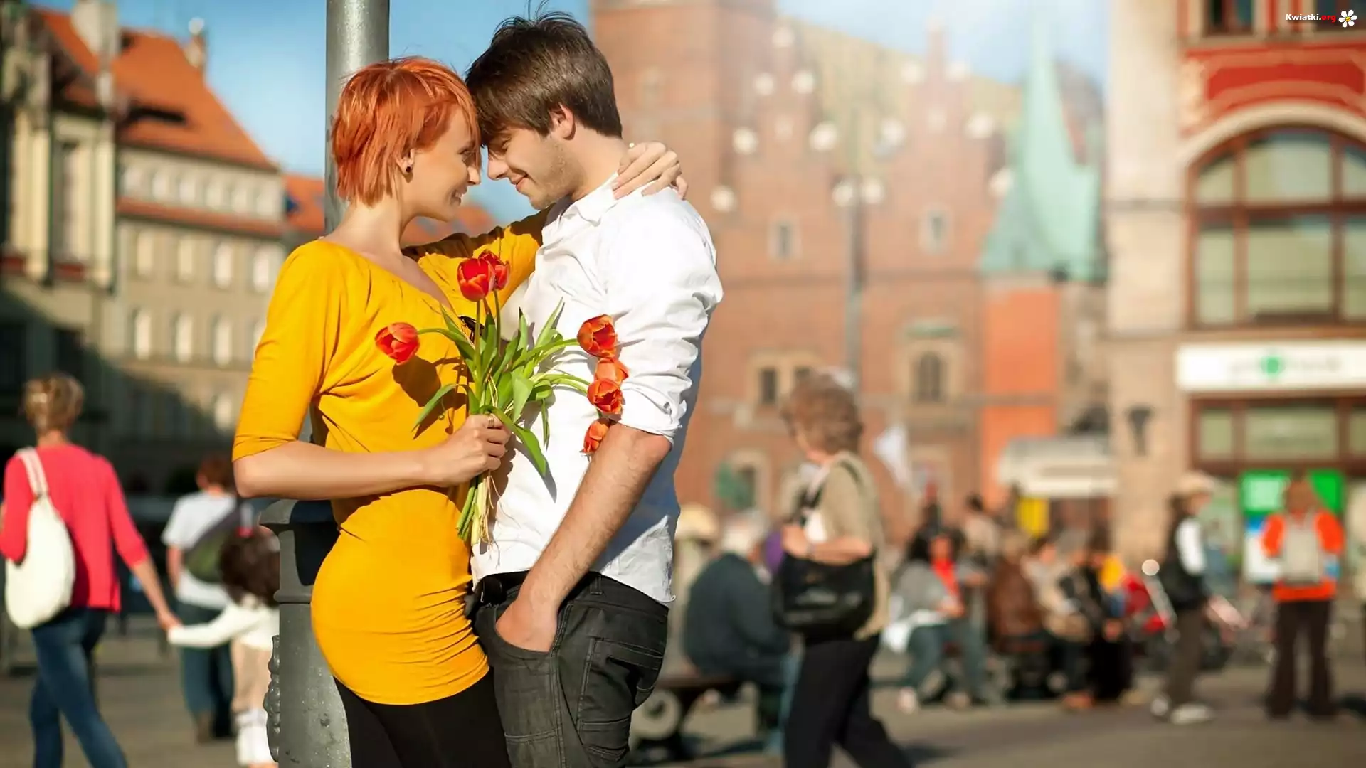 Rynek Miasta, Zakochana, Para, Rozmycie